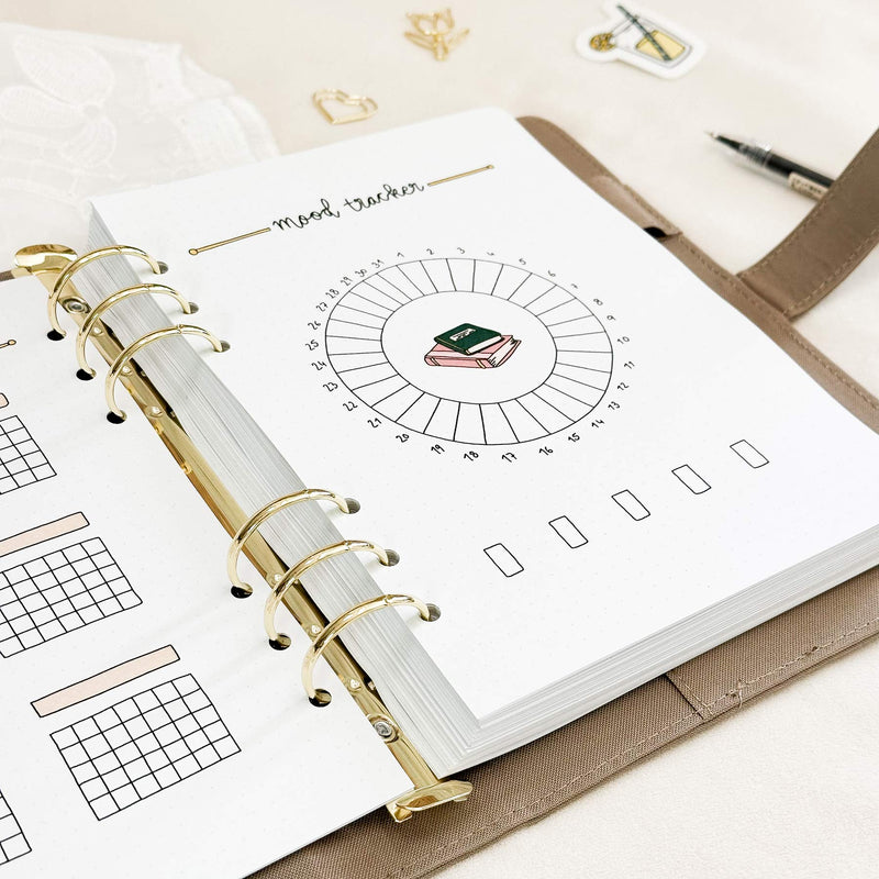 December - Cozy home theme - Monthly Planner Undated - 16 hand-drawn pages