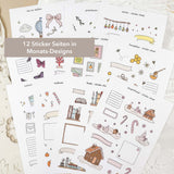 All 12 hand-drawn sticker sheets