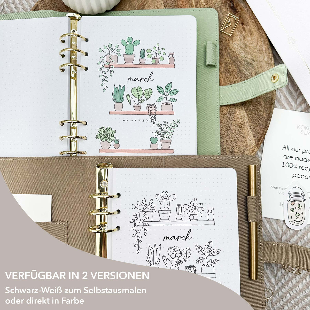 September - Music theme - Monthly Planner Undated - 16 hand-drawn pages