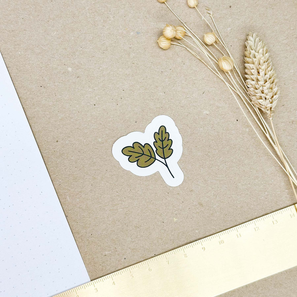 Hand-drawn sticker - Leaf 1 - Size S