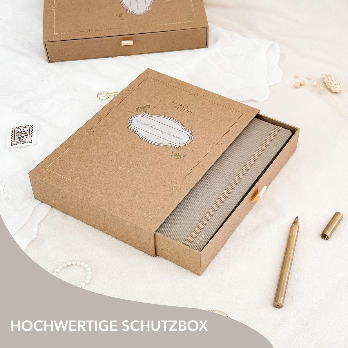 Hand-drawn planner - Undated - 100% recycled paper - Cappuccino