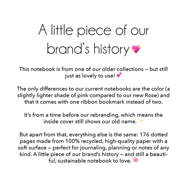 Dotted notebook from an old collection - 176 pages - 100% recycled paper - Light Rose