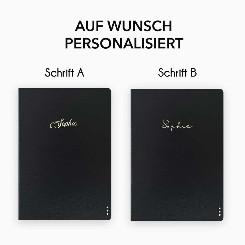 Gepunktetes Notizbuch - 176 Seiten - 100% Recyclingpapier - Schwarz
