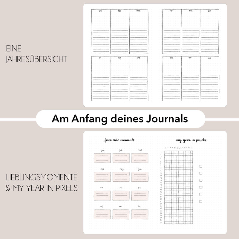 Hand-drawn journal - Undated planner - Olive