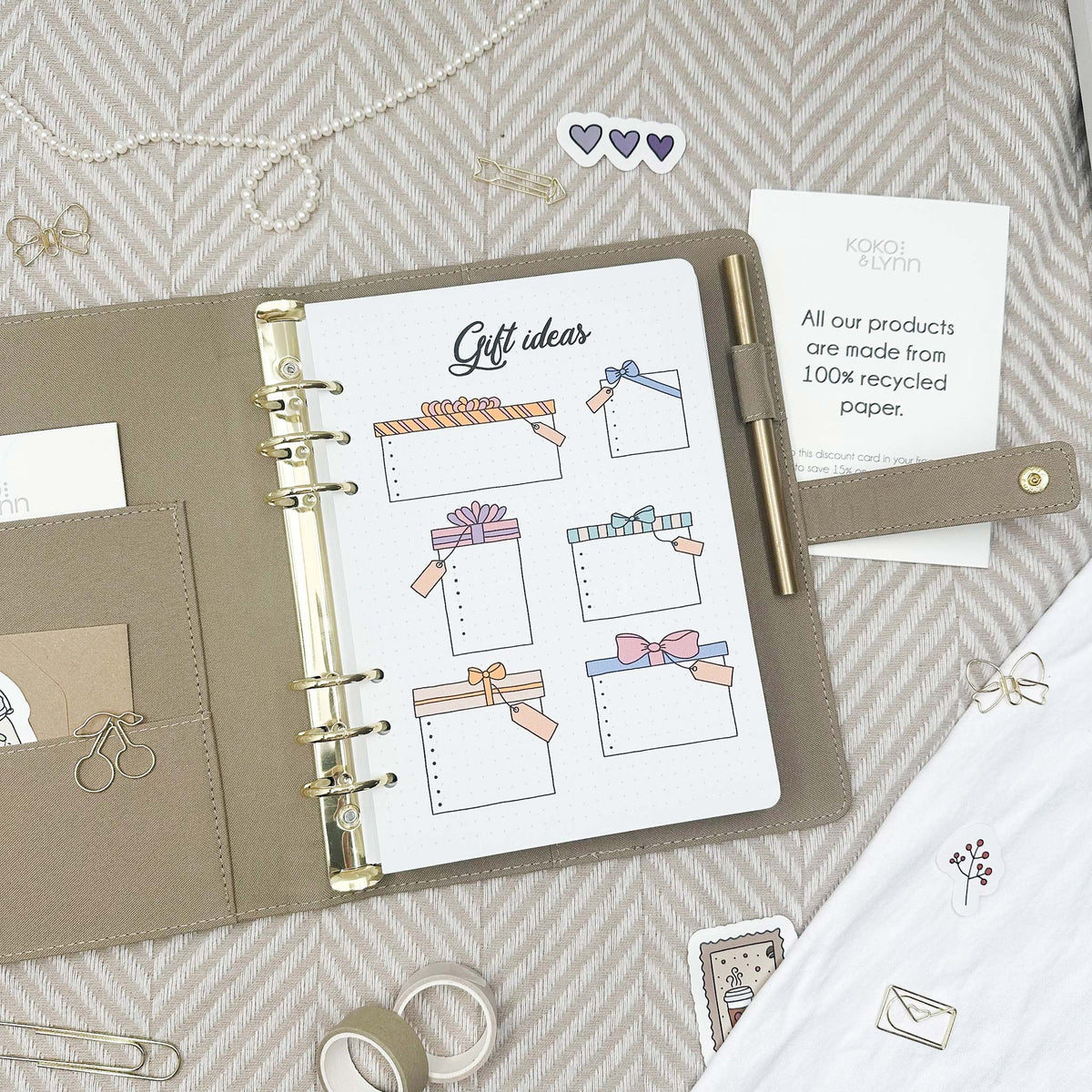 Gift ideas - Binder Insert - Single Tracker Page
