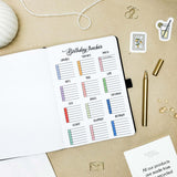Birthday tracker - Stick-in-page - 100% recycled paper