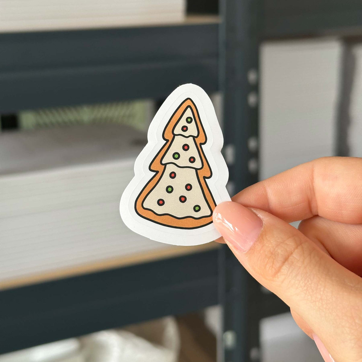 Hand-drawn sticker - Gingerbread tree - Size M