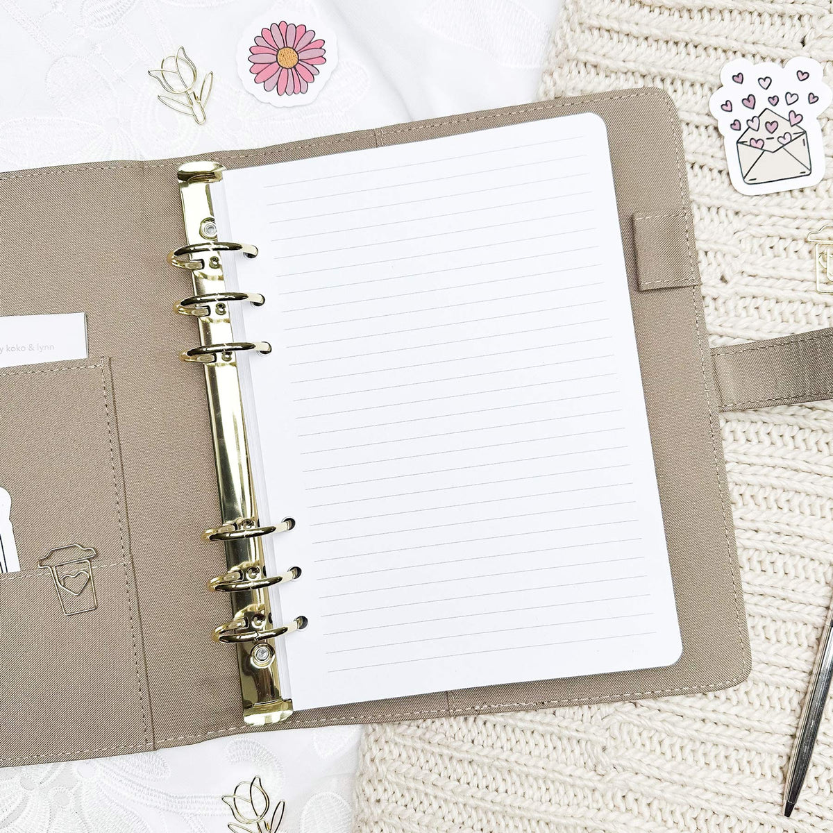 24 lined pages - Binder insert pack - 12 sheets (24 pages)