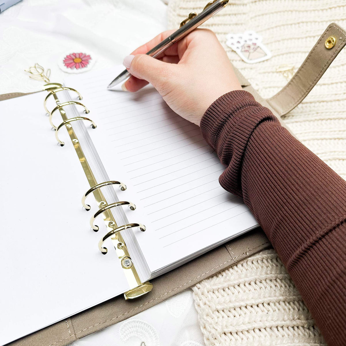 24 lined pages - Binder insert pack - 12 sheets (24 pages)