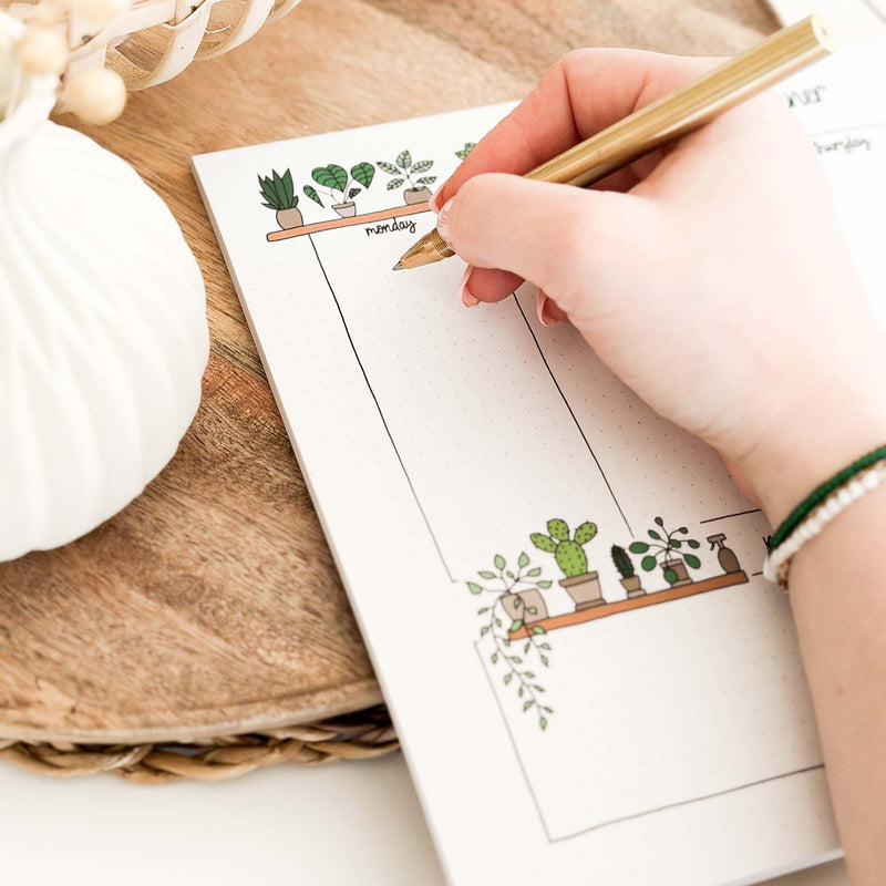 Weekly Planner Pad - A4 - Plants - 100% recycled paper - 50 pages
