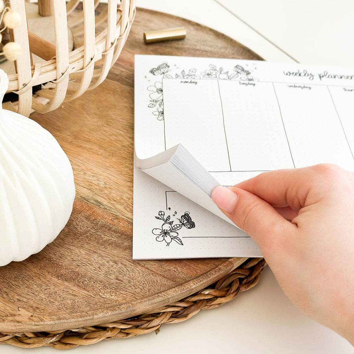 Weekly Planner Pad - A4 - Plants - 100% recycled paper - 50 pages
