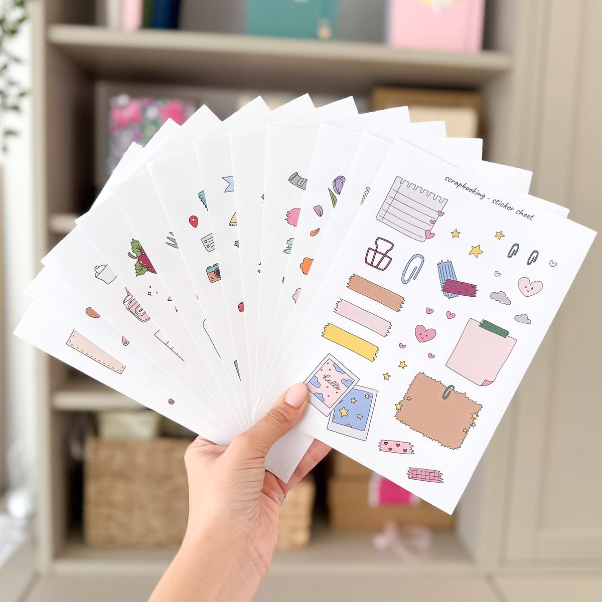 Hand-Drawn Monthly Sticker Sheets – Set of 12 · 2026/27 collection