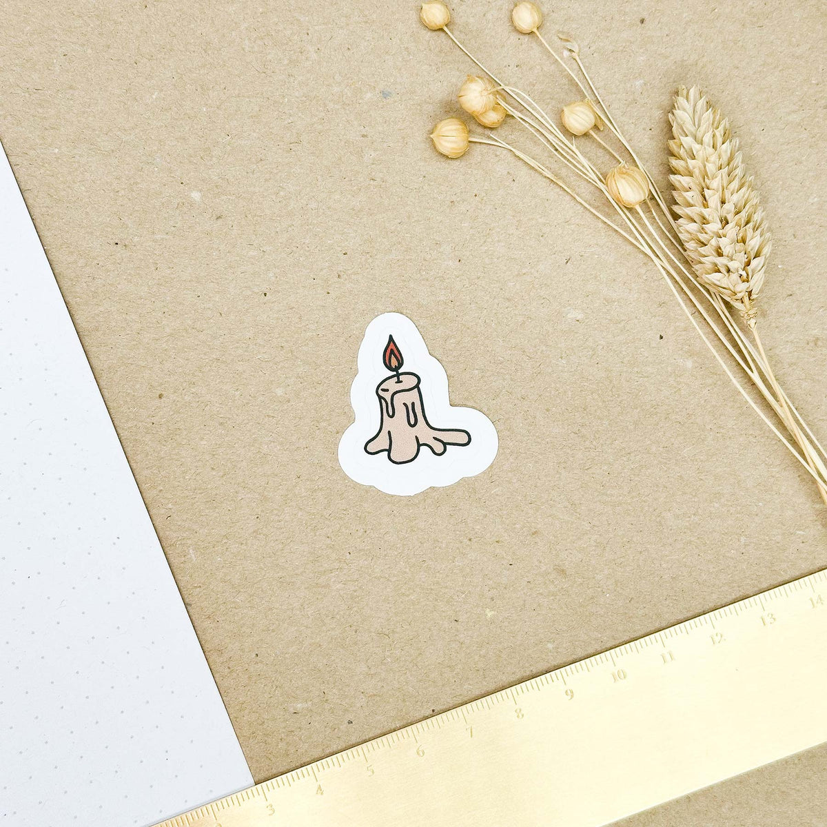 Hand-drawn sticker - Candle - Size S