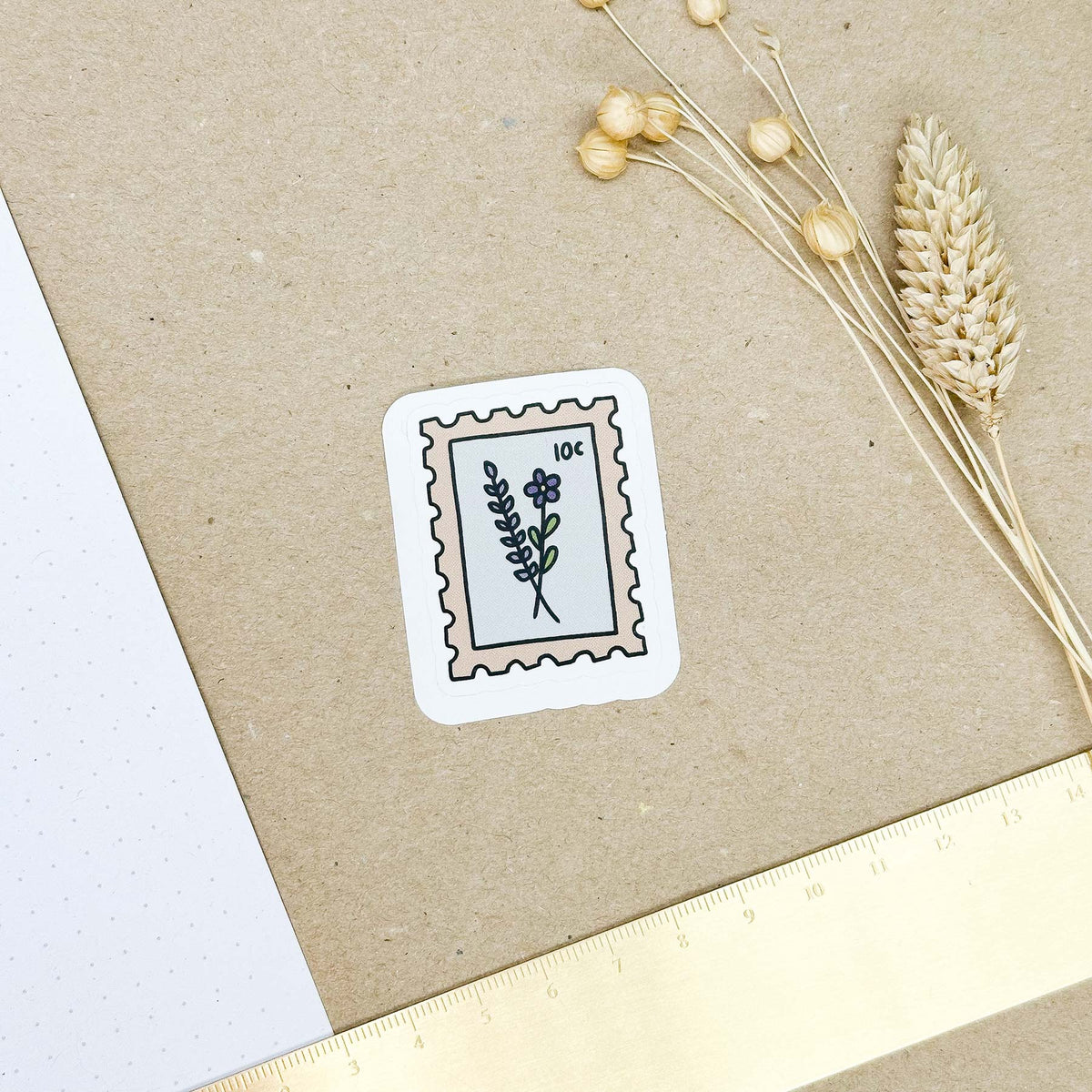 Hand-drawn sticker - Lavender stamp - Size M