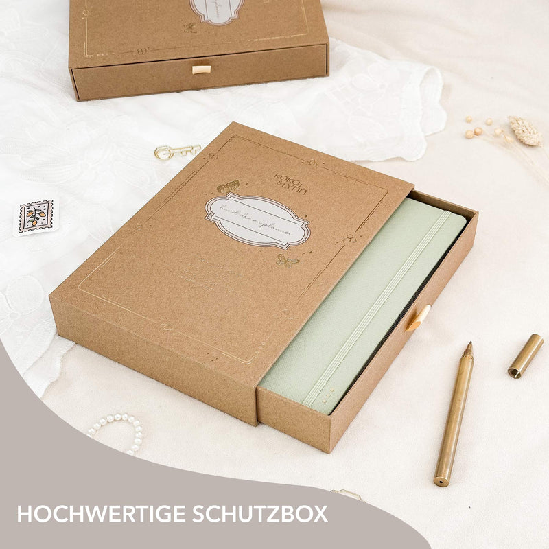 Hand-drawn planner - Undated - 100% recycled paper - Light green