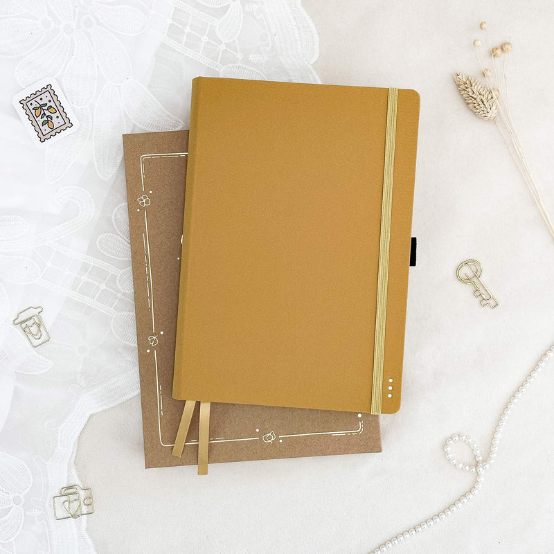 Hand-drawn planner - Undated - 100% recycled paper - Mustard