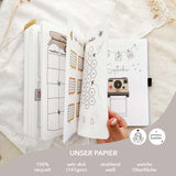 Hand-drawn journal - Undated planner - Olive