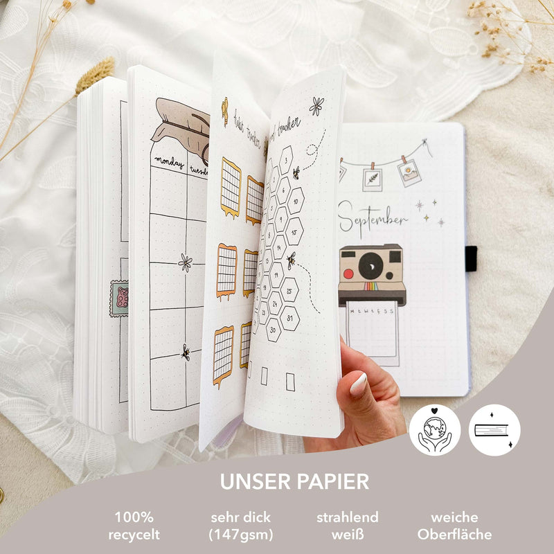 Hand-drawn journal - Undated planner - Olive
