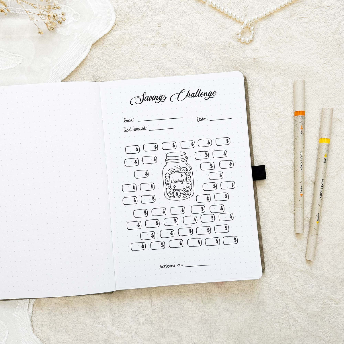 Savings Challenge - Stick-in-page - 100% recycled paper