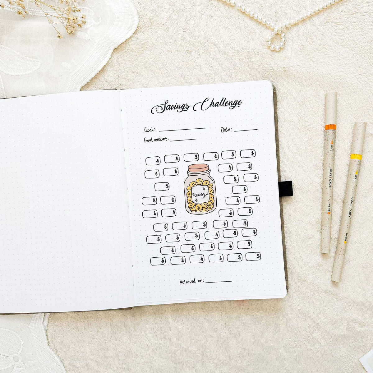 Savings Challenge - Stick-in-page - 100% recycled paper