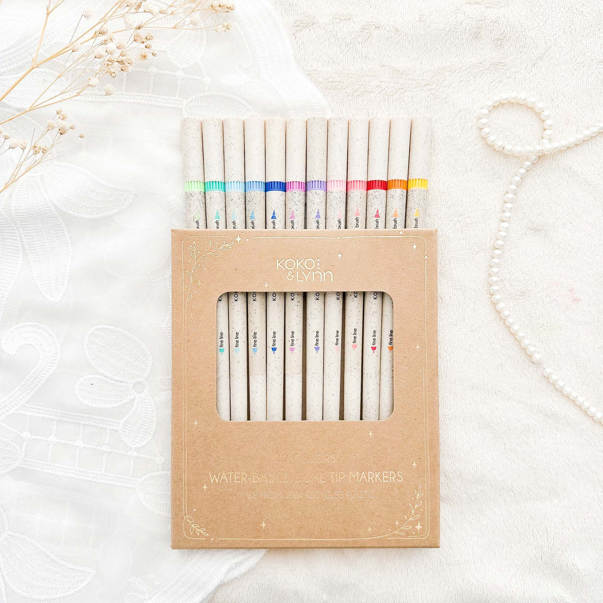 Water based dual tip markers - Set of 12