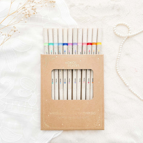 Water based dual tip markers - Set of 12