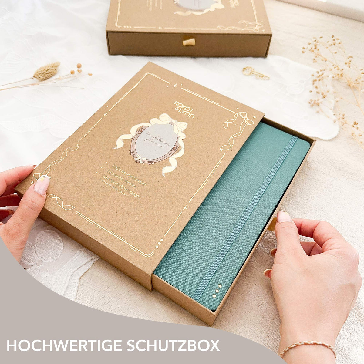 Hand-drawn journal - Undated planner - Teal