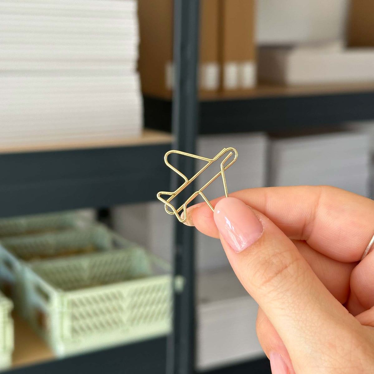 Plane paper clips - Gold - 5 pieces